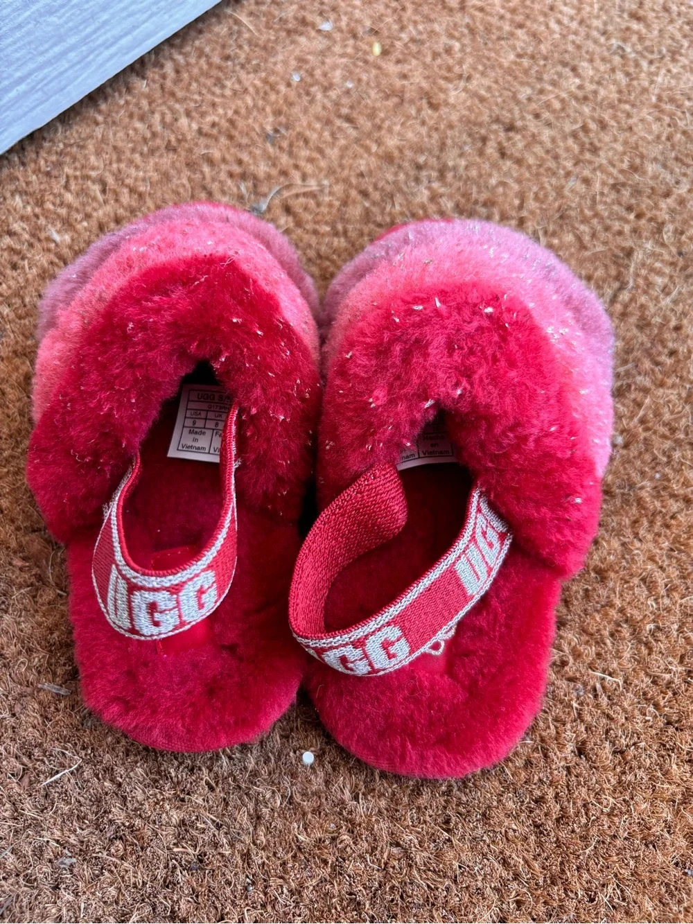 Ugg Fluff Yeah Metallic Sparkle slippers
